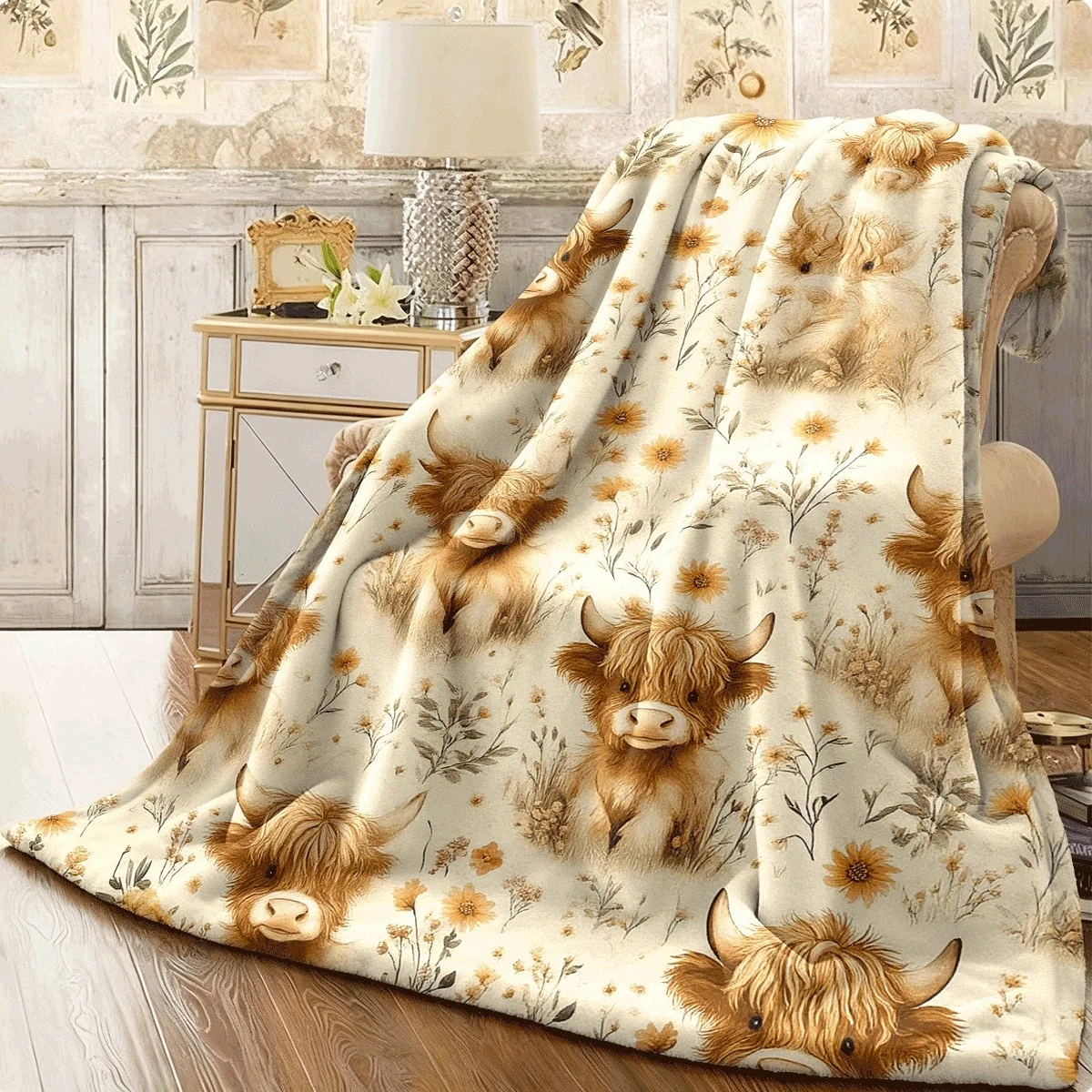 Funny French Fries Food Print Soft Flannel Throw Blanket Warm Cozy Sofa Bed Novelty Snack Pattern Home Decor Gift Blanket