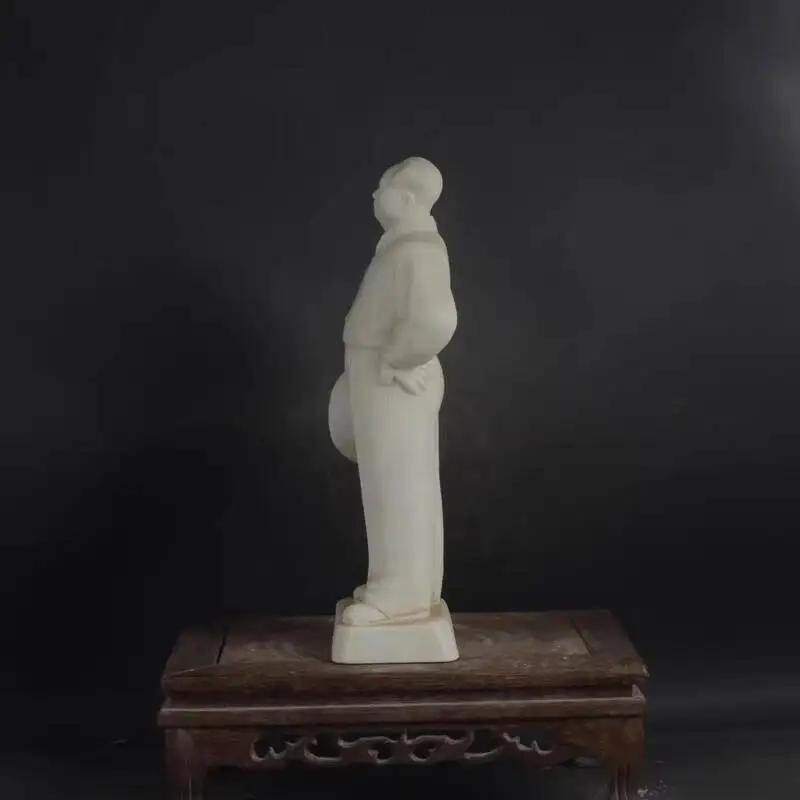 Chinese White Glazed Porcelain Statue Of Chairman Mao Zedong 9.8Inch
