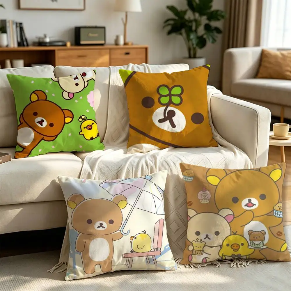 

Rilakkuma Bear Pillow cover gift High definition digital printing,Surprise vivid pattern Household.
