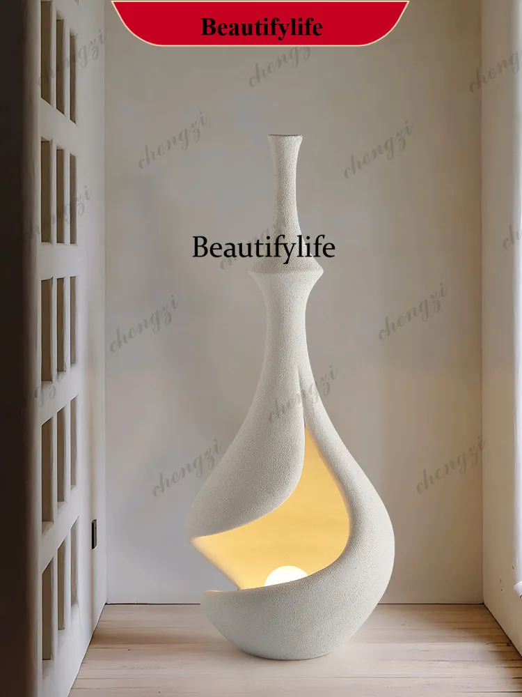 M138 Wabi Sanfeng Floor Lamp Retro Homestay Study Bedroom Japanese Creative Bedside Living Room Vertical Decorative Lamp Next to