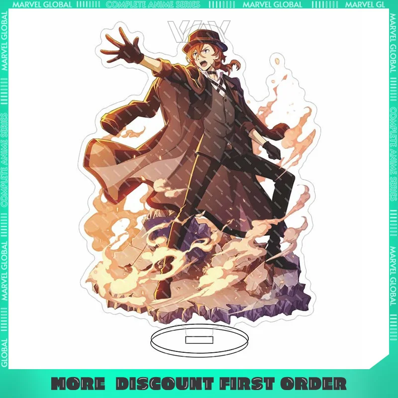 Stand Akrilik Bungo Stray Dogs Dazai Osamu Kunikida Doppo, Perlengkapan Anime Berkualitas Tinggi, Hiasan Meja, Hadiah untuk Penggemar, Perempuan