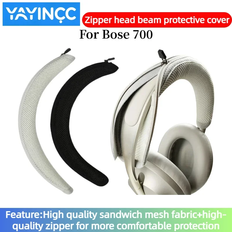 

YAYINCC Quality Headphone Head Beam Cover for Bose 700 earphone Zipper knitted fabric headband protective cover