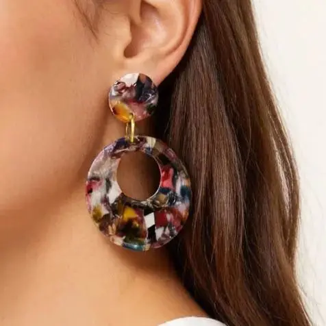 Tocona omen Earrings Acrylic Fashion Eardrop Party Hip Hop Beautiful Girls Cute Sweet Funny Dangle Earrings Cartoon Mermaid