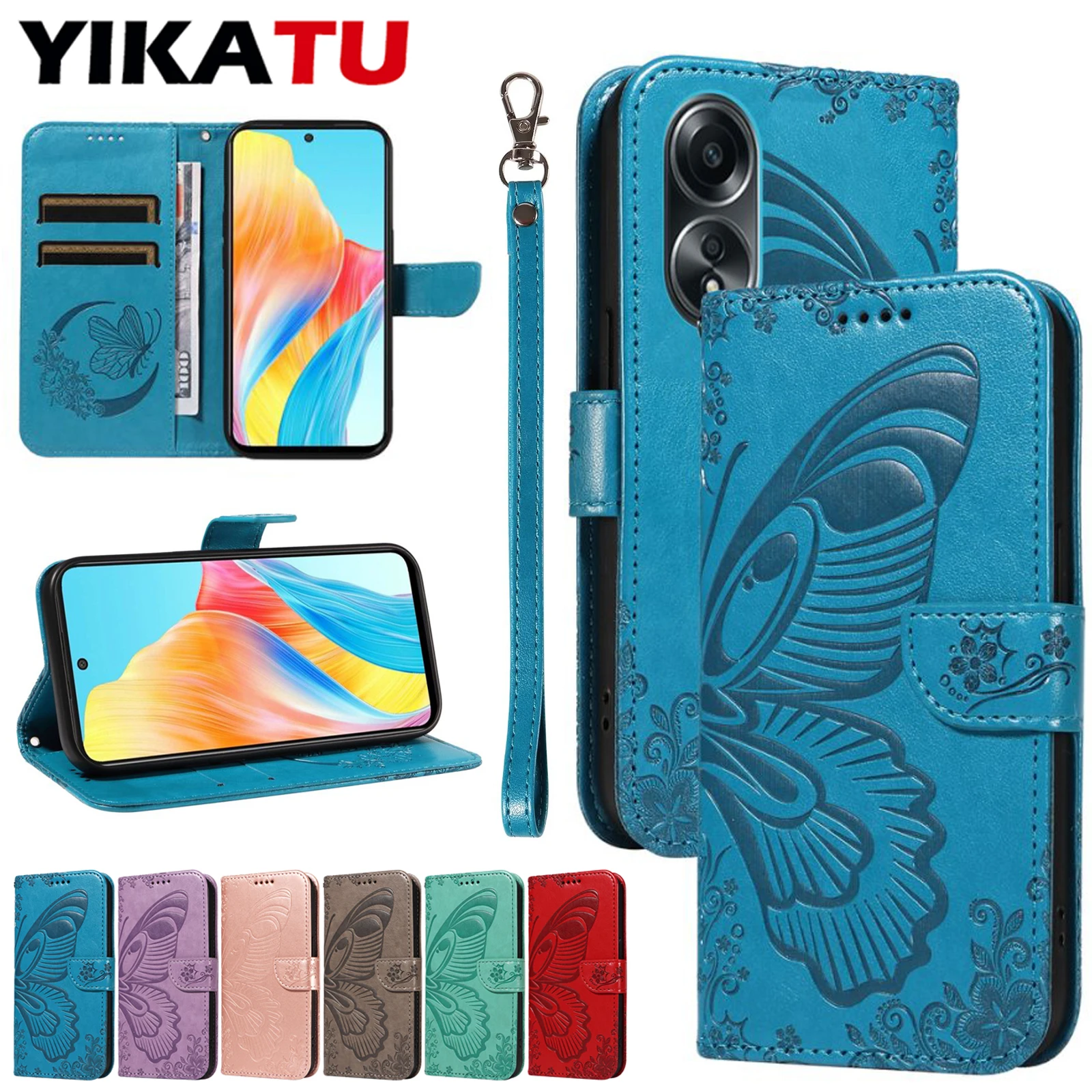 

Leather Wallet Flip Card Case For OPPO A98 A96 A95 A94 A93 A92S A79 A78 A77 A76 A74 A73 A72 A60 5G A58 A57S A57 4G 2022 A55 A54S