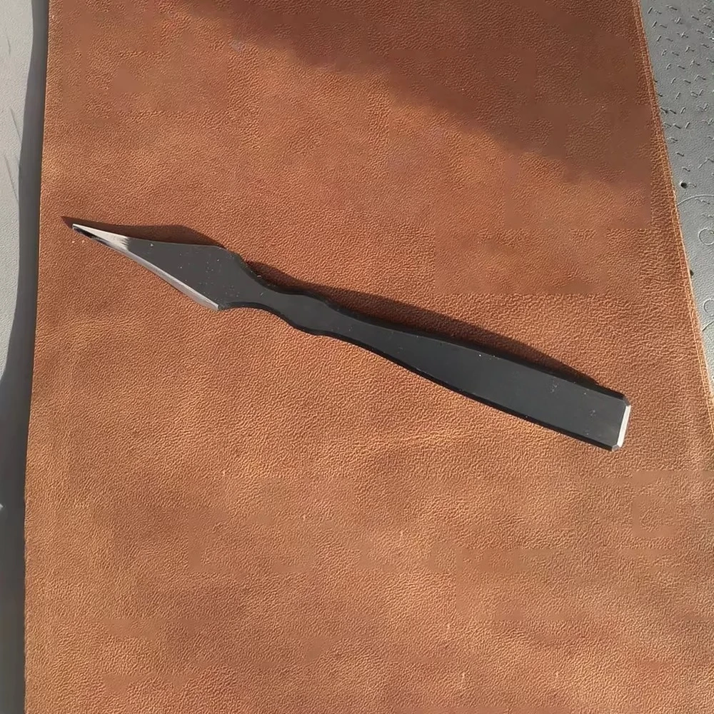 Single Tooth Leather Chisel Hexagonal French Type Pricking Iron Handmade Leathercraft Punching Tool 2.7/3.0/3.38/3.85MM