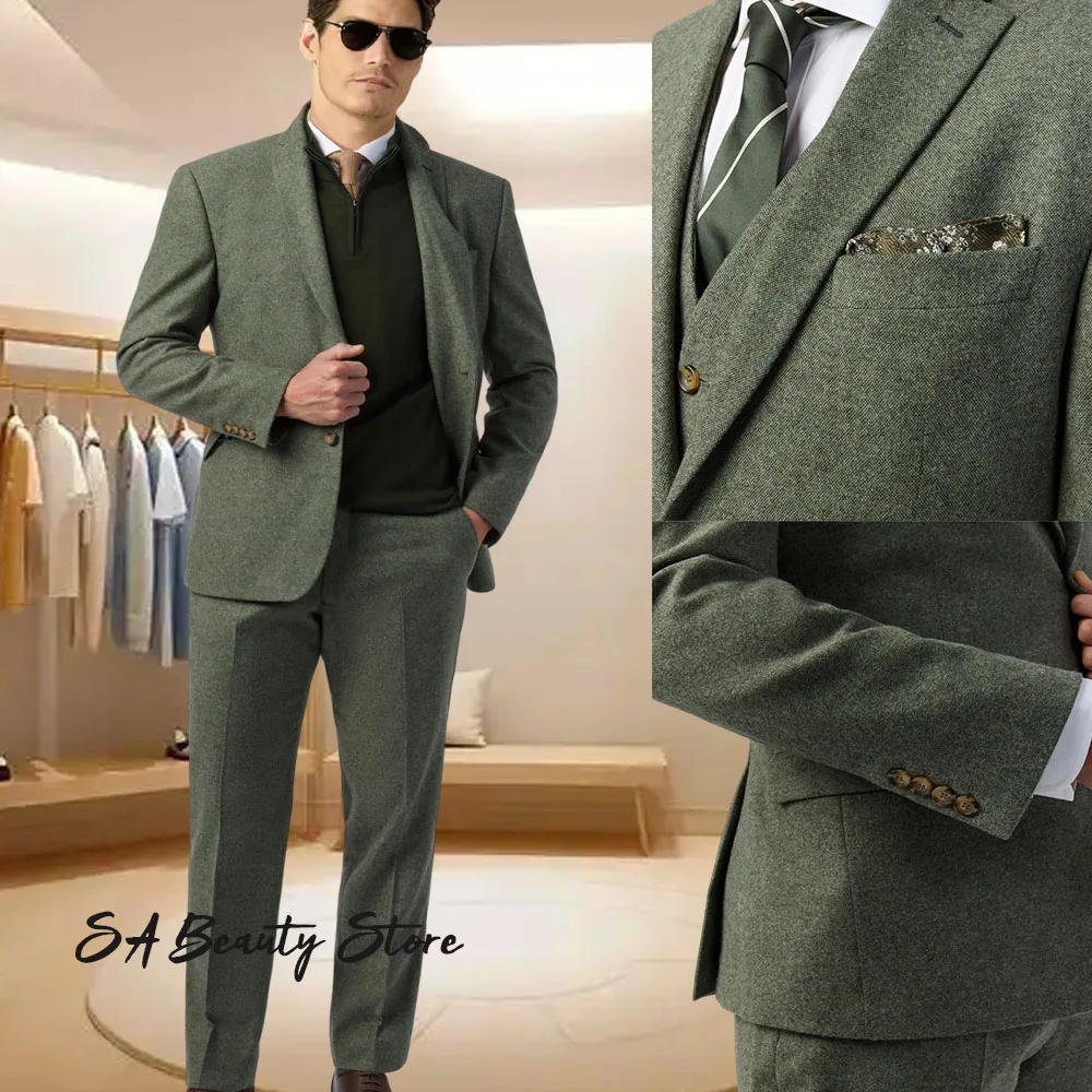 

Новый мужской костюм из 2 предметов для делового отдыха (куртка + брюки) Деловой приталенный костюм, куртка, облегающие повседневные брюки