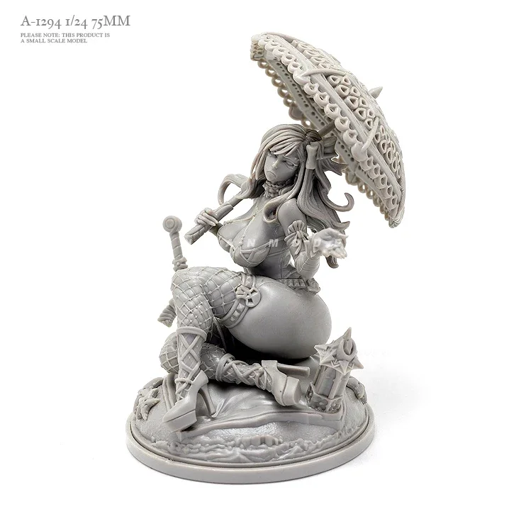Kits de modèles en résine 75mm, figurine beauté incolore et auto-assemblée A-1294