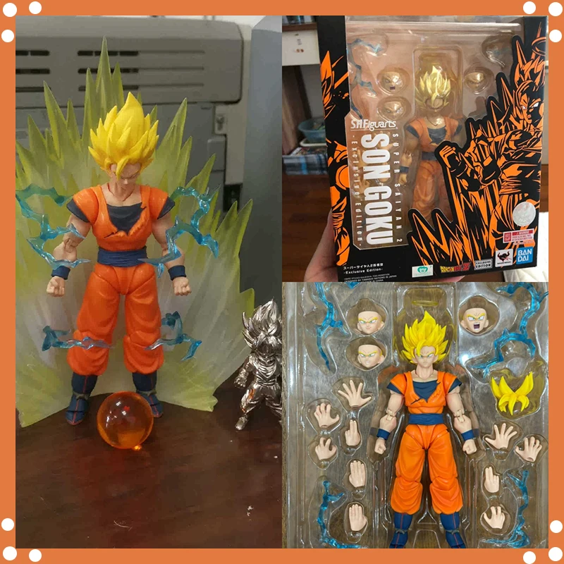 Dragon Ball Demoniacal Fit DF SHF SSJ2 Goku Majin Buster Super Saiyan Anime Action Figure Collection Model doll Toy Gift