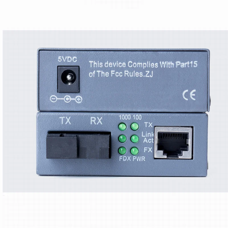 Gigabit Fiber Optical Media Converter HTB-GS-03 1000Mbps Single Fiber SC Port External Power Supply Optical fiber transmitter