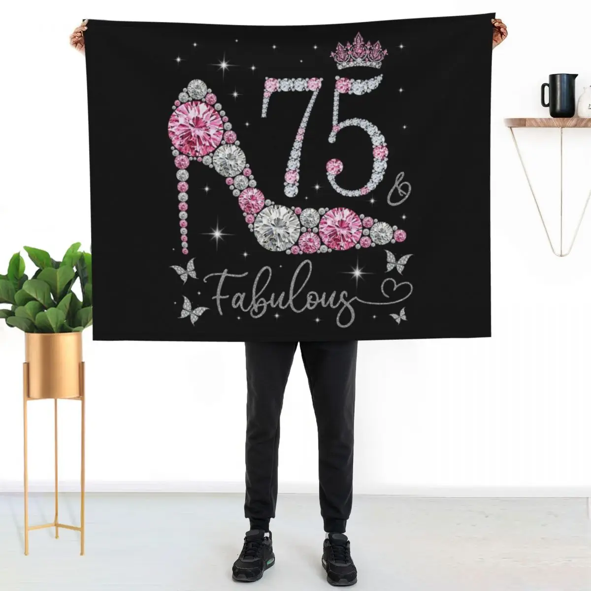 75 & Fabulous, 75 Years Old and Fabulous, 75th Birthday Throw Blanket Tourist Thins cosplay anime Retros Shaggy Blankets
