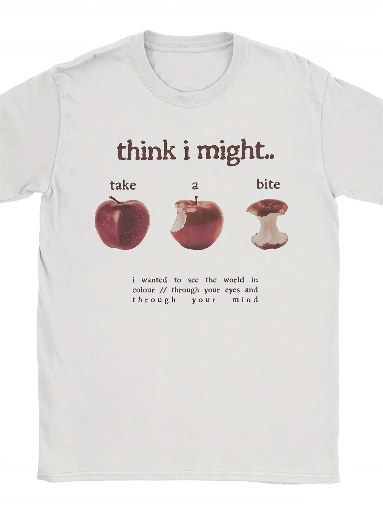 T-shirt Y2K Style Print Short-sleeved Round-neck Shirt Featuring The Iconic Bite Mark Print Suitable for Casual Summer Wear Tee