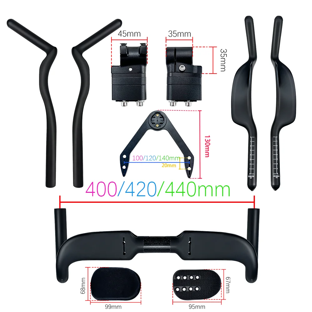 مقبض دراجة من ألياف الكربون من BALUGOE، مقود الترياتلون للطيران، مقود دراجة TT