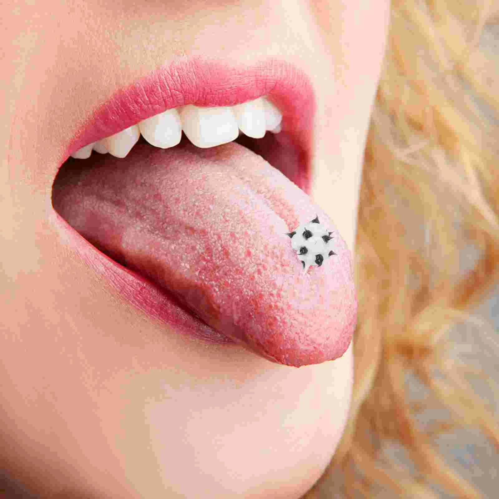 10 Pcs Hairy Ball Tongue Pin Piercing Piercings Jewelry Rings Physical Games Tounge Chain Nose