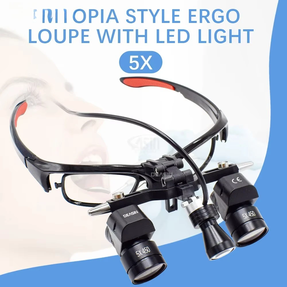5.0X Dental Loupe Magnification Lens Flip-up Magnifier PD Adjustable Medical