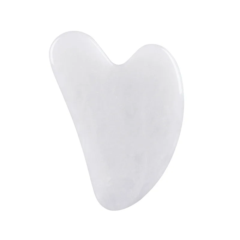 Gua Sha-Rodillo masajeador facial para celulitis, raspador Gouache, Jade Natural, cuarzo blanco, piedra Gua Sha