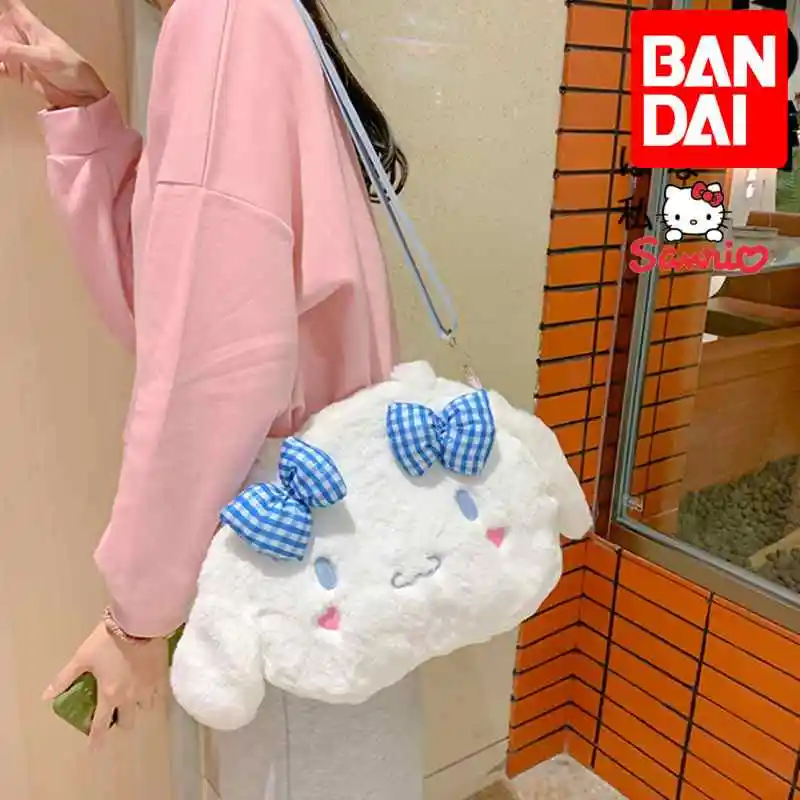 Sanliou Jade Guigou Melody Kulomi Big Ear Dog Cartoon Cute Plush Female  friend's Large Capacity Crossbody Casual Shoulder Bag