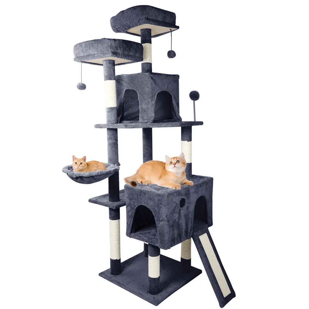 

For House Trees With Scratching Posts Tower Hammock Padded Perches And Condos Cat Jumping Toy With Ladder Trees