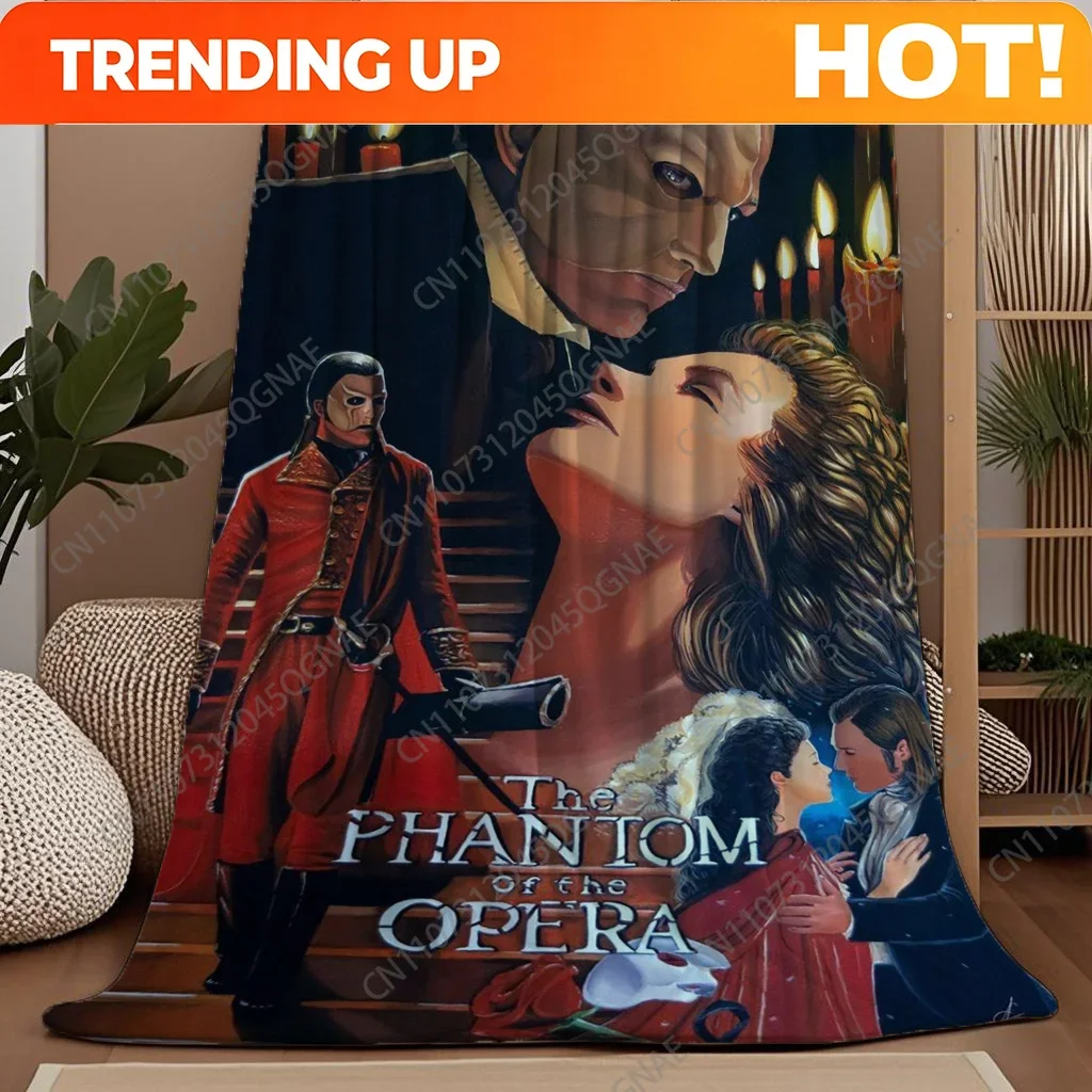 Custom The Phantom Of The Opera Mask Flannel Blanket - Ultra-soft Flannel Material. Perfect For Birthdays, Travel, Or Outdoor Us
