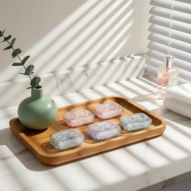 New Contact Lens Case With Quick Open Design Leakproof Transparent Body Portable For Daily Use Travel Work Storage Box