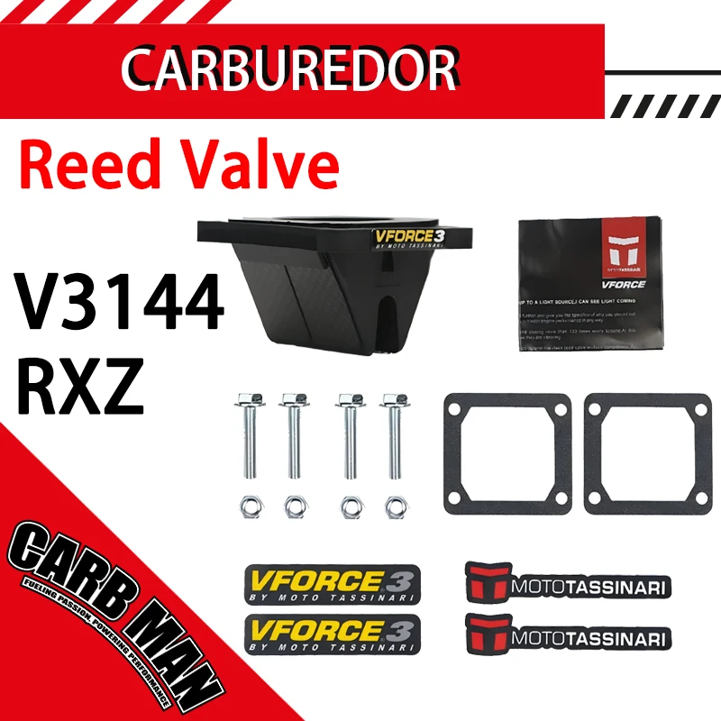 Reed Valve With Intake Carbon Fiber For Yamaha YZ125 YZ 125 RXZ RXZ-D RD350 RD250 Y15ZR Y125Z RX115 V3144 Motorcycle Vforce 3