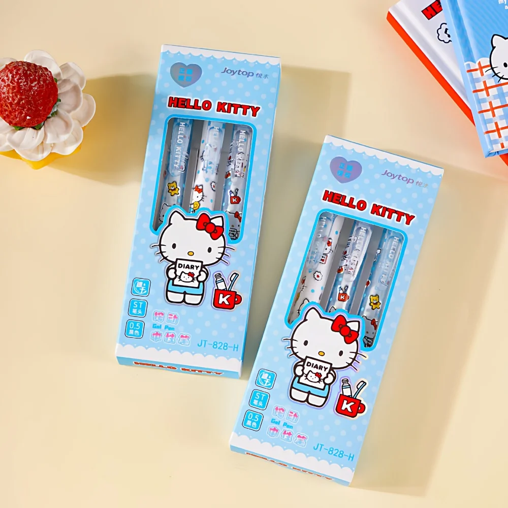 

Оригинальный набор из 3 шт./компл. гелевых ручек Sanrio с возможностью стирания, Hello Kitty, Kuromi, Cinnamoroll, 0,5 мм, черные чернила, школьные и офисные принадлежности, канцелярские товары, подарки