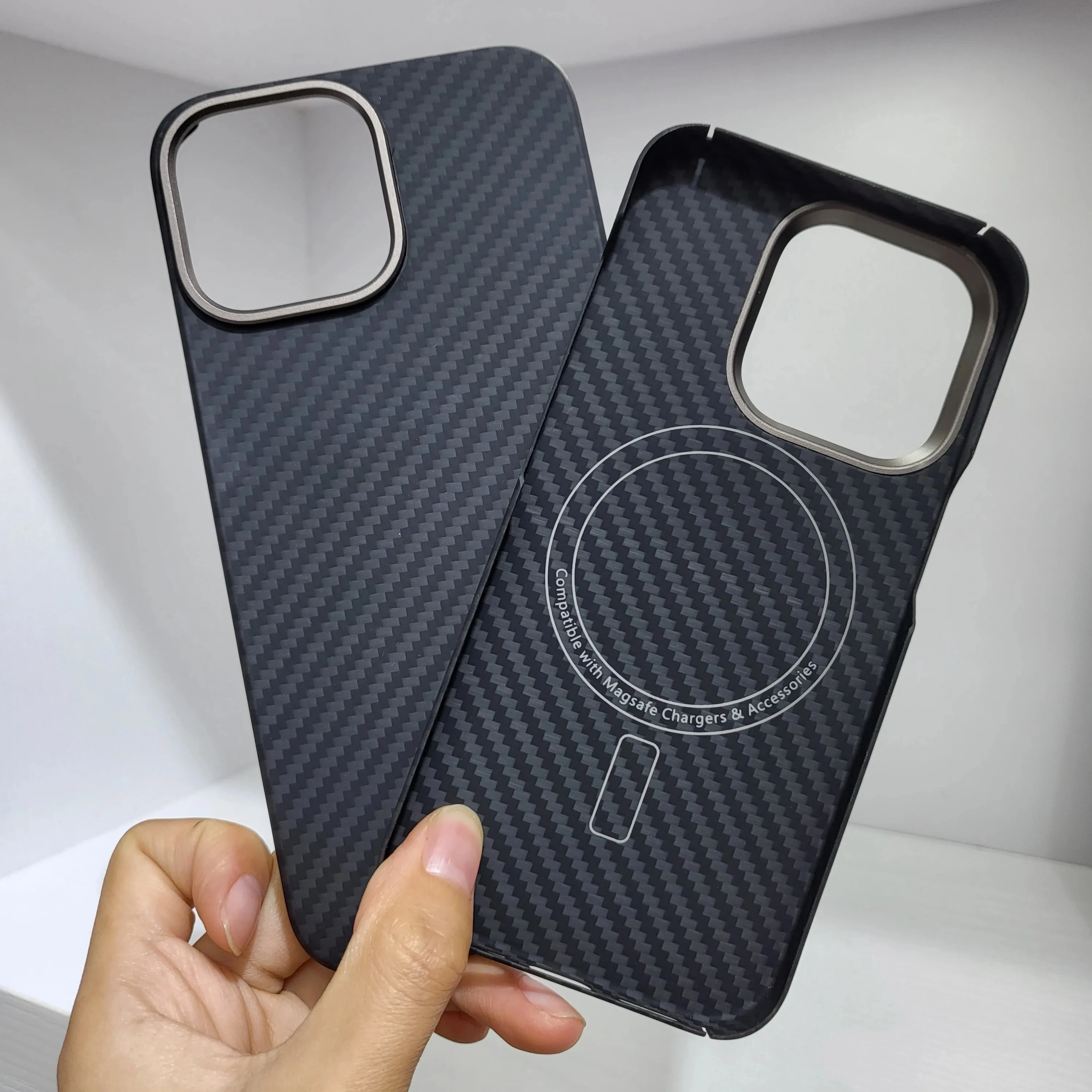 New for Magsafe Magnetic for iPhone 15 14 13 Pro Max Mini Plus Real carbon fiber case Thin aramid fiber cover for 15 Pro Max