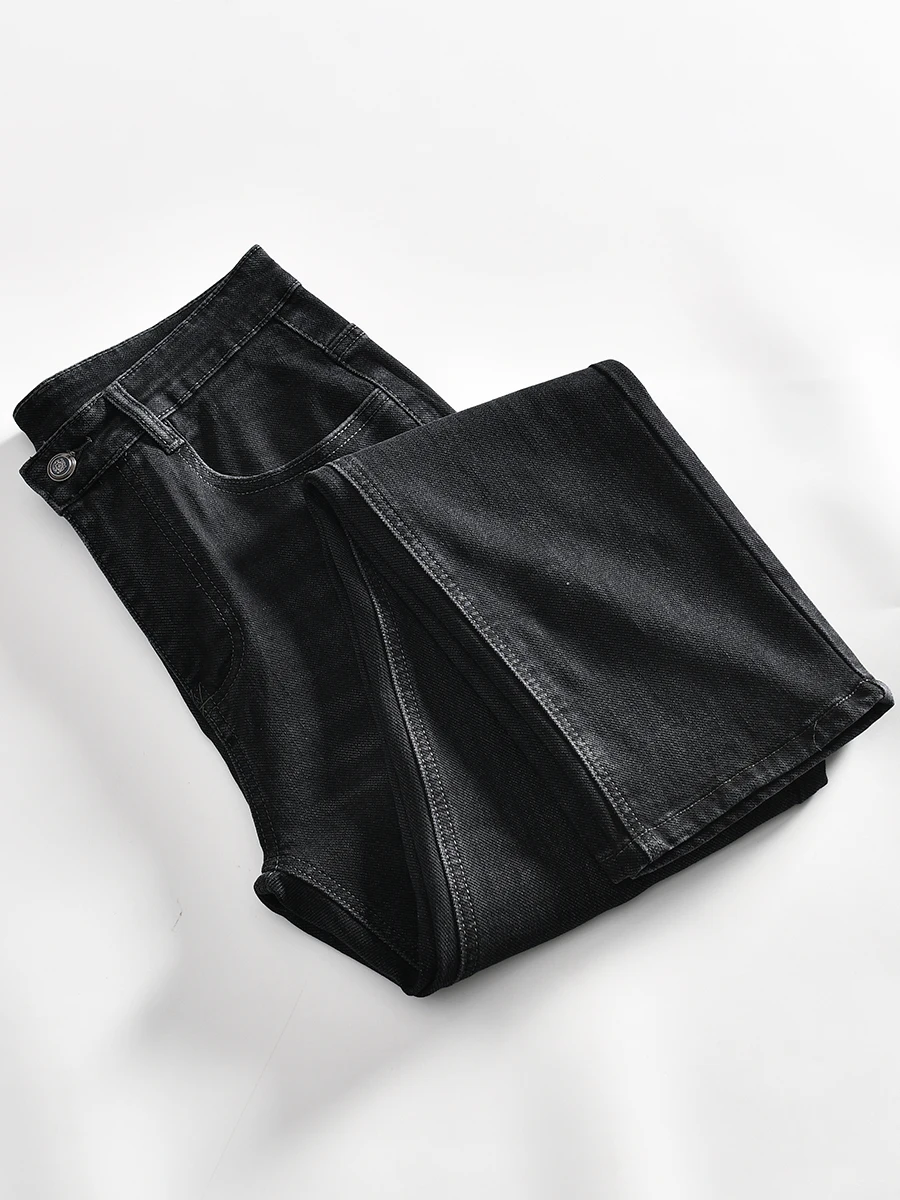 

Comfortable Cotton Stretch Men's Casual Washed Vintage Straight Leg Jeans Fashion Urban Style Youth Autumn Loose Fit Straight...