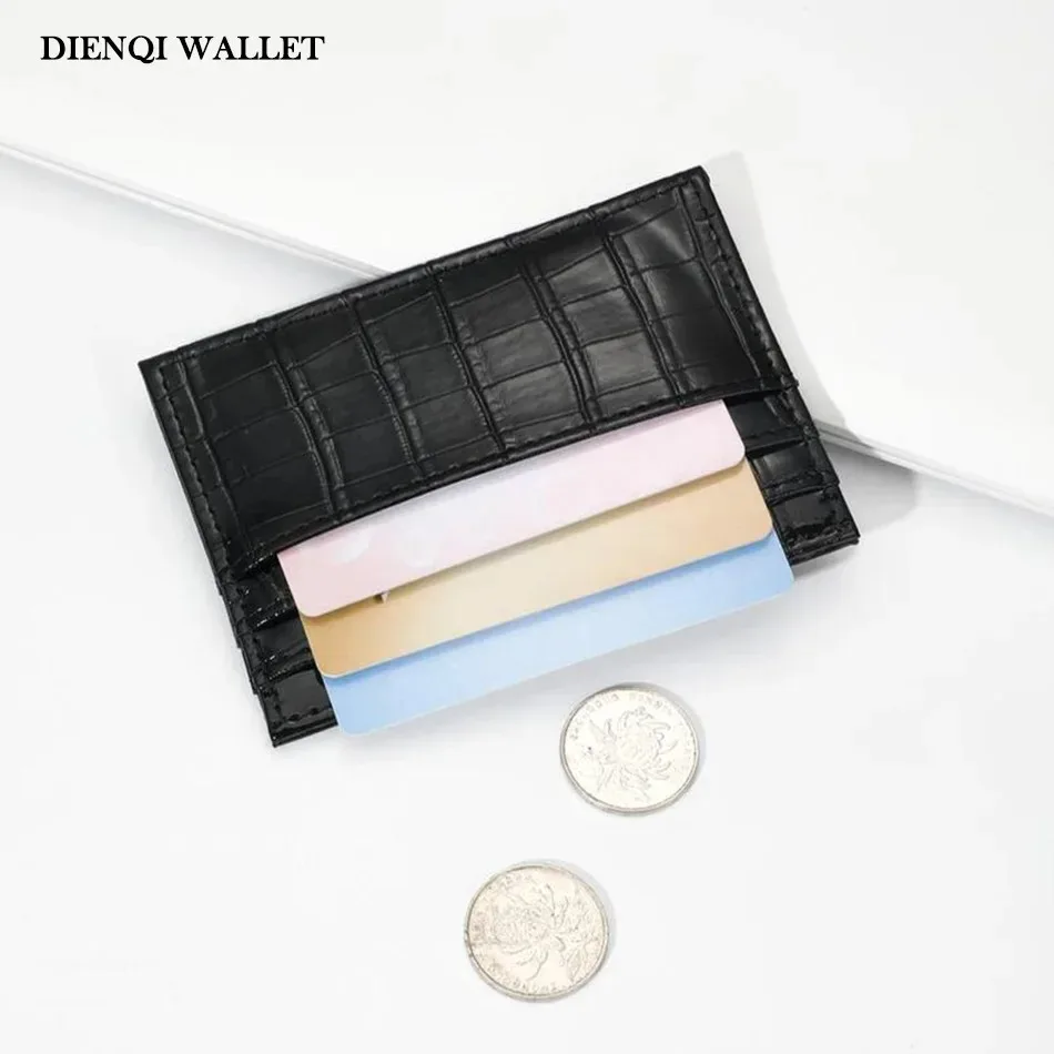Minimalist Card Holder Women Crocodile Texture Slim Wallet Bank Credit Card Case Coin Money Bag Fashion Ladies Mini Carholder