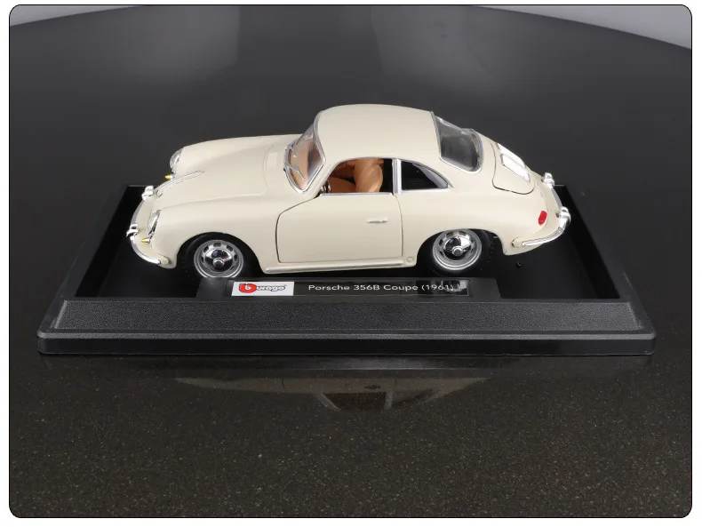 1:24 Bburago 1961 Porsche 356B Model mobil Coupe Vintage Vintage PORSHCE Retro klasik 718 Boxster mobil olahraga paduan mainan kendaraan mewah