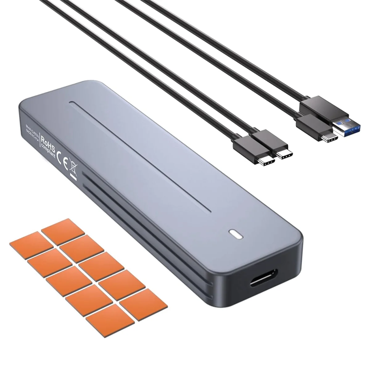 2025+ M.2 NVMe SSD Enclosure, USB 3.1 10 Gbps M2 SSD Enclosure, Aluminium M2 SSD Adapter with Cooling Pad