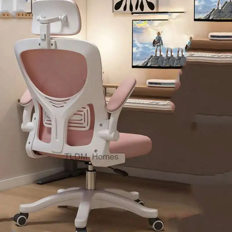 

Swivel Game Chair Ergonomic Office Massage Comfy Dinning Chair Pink Work Rolling Cadeira De Escritorio Office Furniture