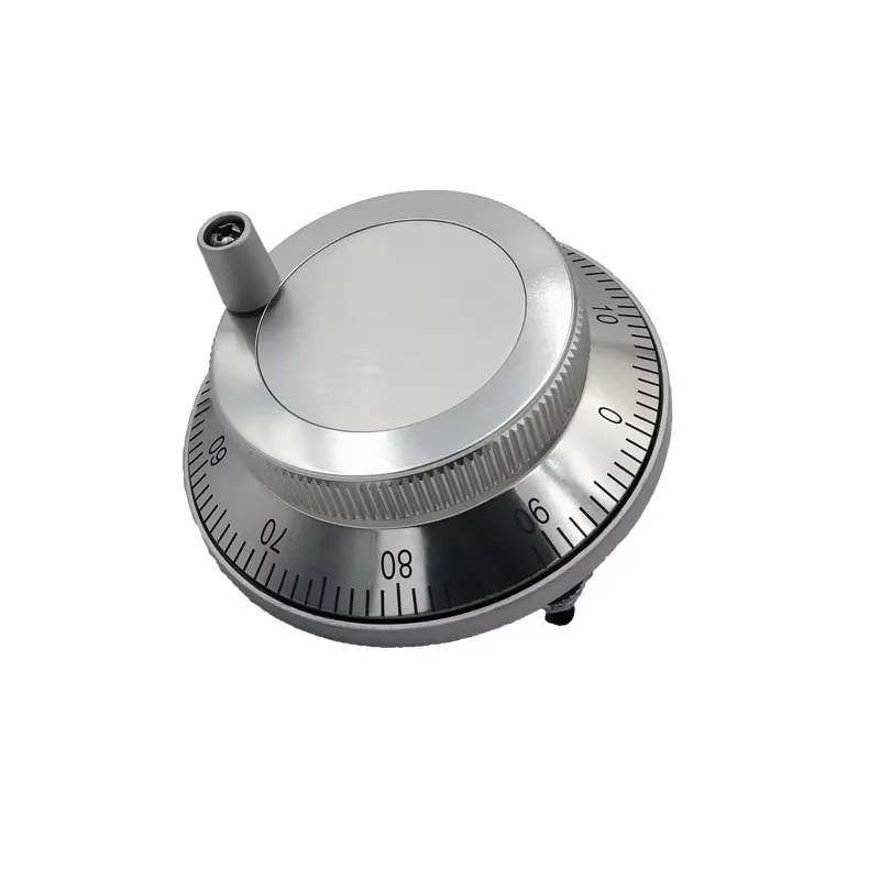Panel Stainless Steel Solid Manual Pulse Generator MPG Pendant Handwheel 80mm 25/100PPR 5-26VCC