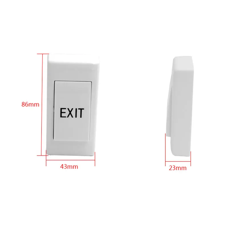 20pcs Mini Plastic Exit Button With Bottom Box Dim: 86 X 43 X 22mm Used For Access Control System