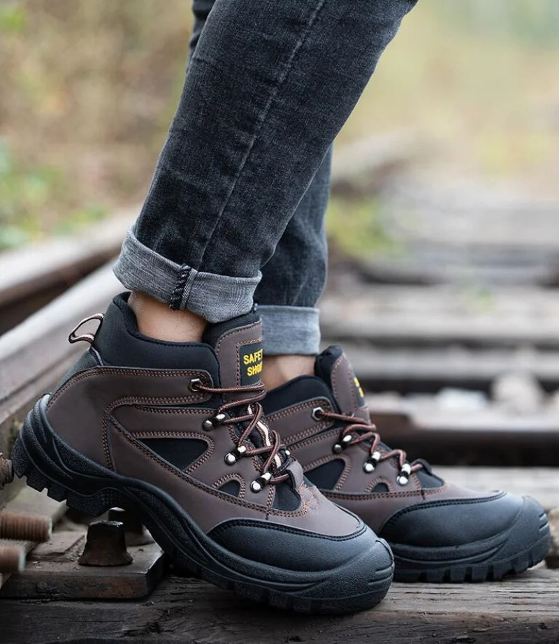 

Легкие мужские защитные ботинки, мужская рабочая защитная обувь, нескользящие рабочие кроссовки со стальным носком, мужские тактические ботинки