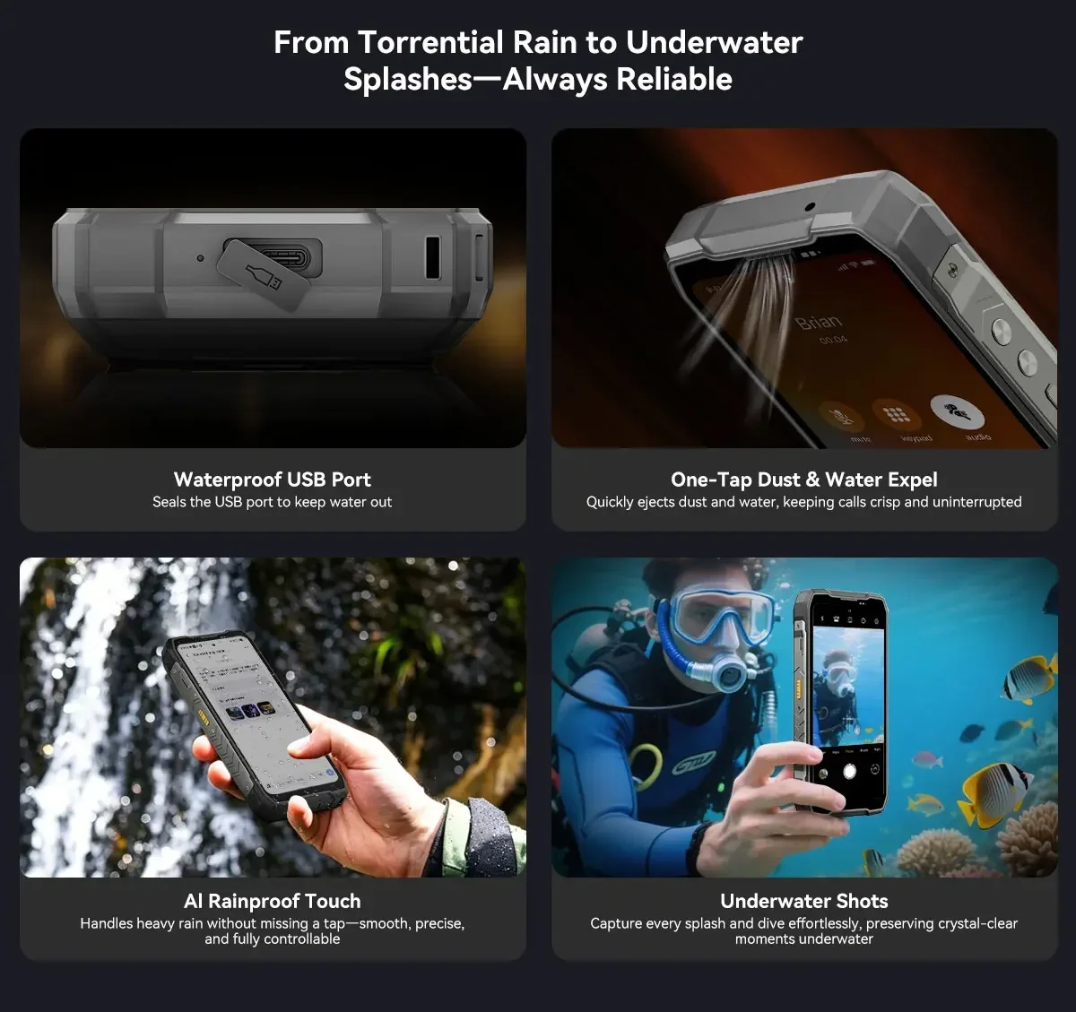 Blackview ROCK 5 Rugged Smartphone, 48GB(12+36) RAM+256GB ROM, 6.78" 2.4K Display, 20000mAh Battery, Android 16, 108MP Camera, NFC,Fingerprint, Camping Lantern,Recognition IR Fill Light,33W Fast Charge