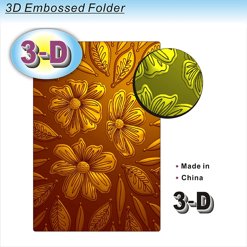 New Bloom Hybrid 3d Embossed Plastic Embossed Folder And Matching Mold For Card Making, Scrapbook Paper Diy Decorative Products