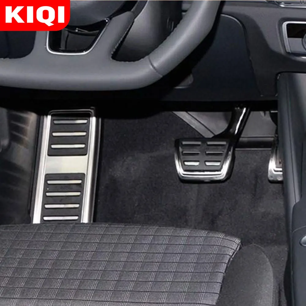 KIQI Car Gas Brake Pedal Cover Treadle Footrest Non-Slip Accelerator Pedals Accessories for Audi A6 C8 Type 4K Ab 2019-2022 LHD