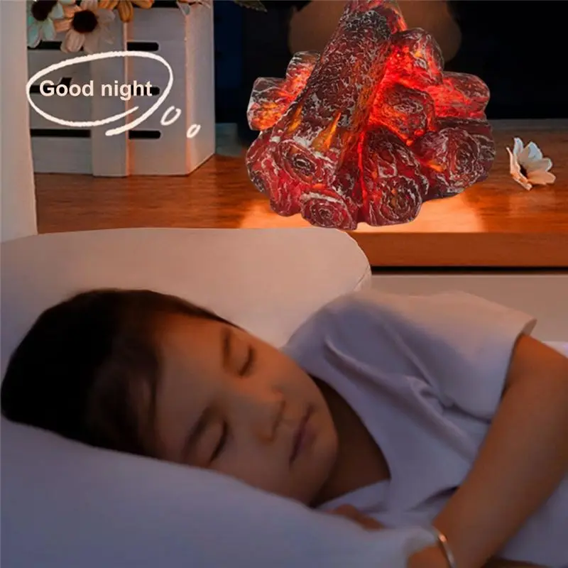 

*A99Z многоразовый практичный светодиодный светильник с имитацией камина, угольная лампа с пламенем, безопасный ночник, реалистичный для гостиной