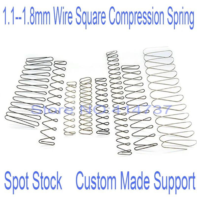 1.1--1.8mm wire Square compression spring rectangular spring