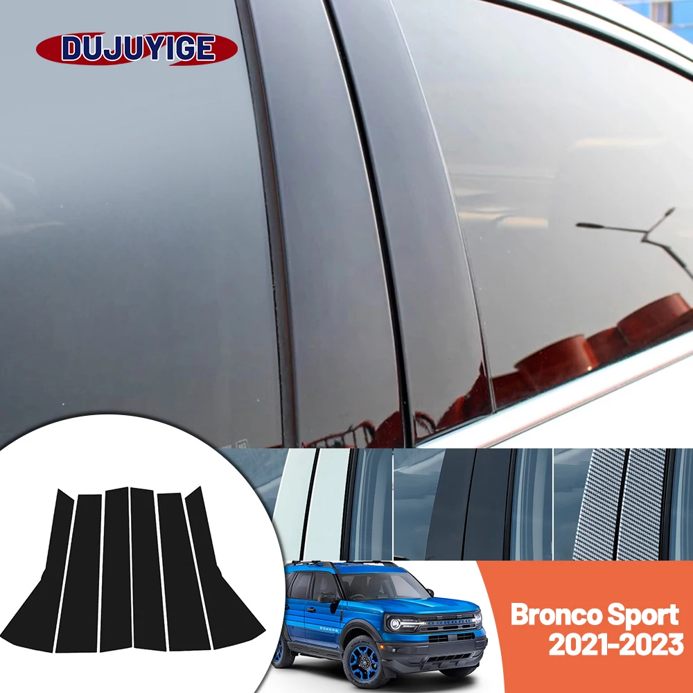 

Bright black carbon fiber door and window B C Pillar sticker suitable For Ford Bronco Sport 2021-2023 2022