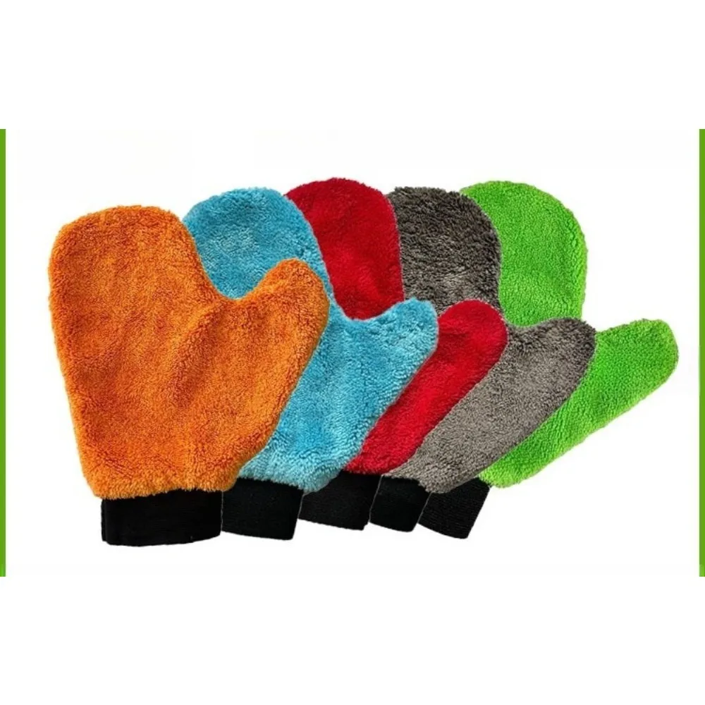 

Soft Car Washing Gloves Fleece Microfiber Chenille Drying Cloth Car Body Window Tire Cleaning Glove Thicken