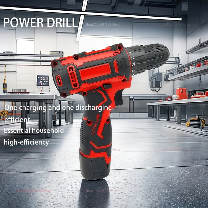 16.8V Cordless Electric Screwdriver Mini Wireless Power Drill with Lithium-Ion Battery 3/8 Inch Carpentry and Repair Tools