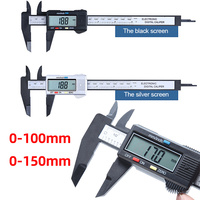 0-100mm/0-150mm Electronic Digital Caliper LCD 6-Inch Vernier Caliper Gauge Micrometer Measuring Tool Plastic Digital Ruler