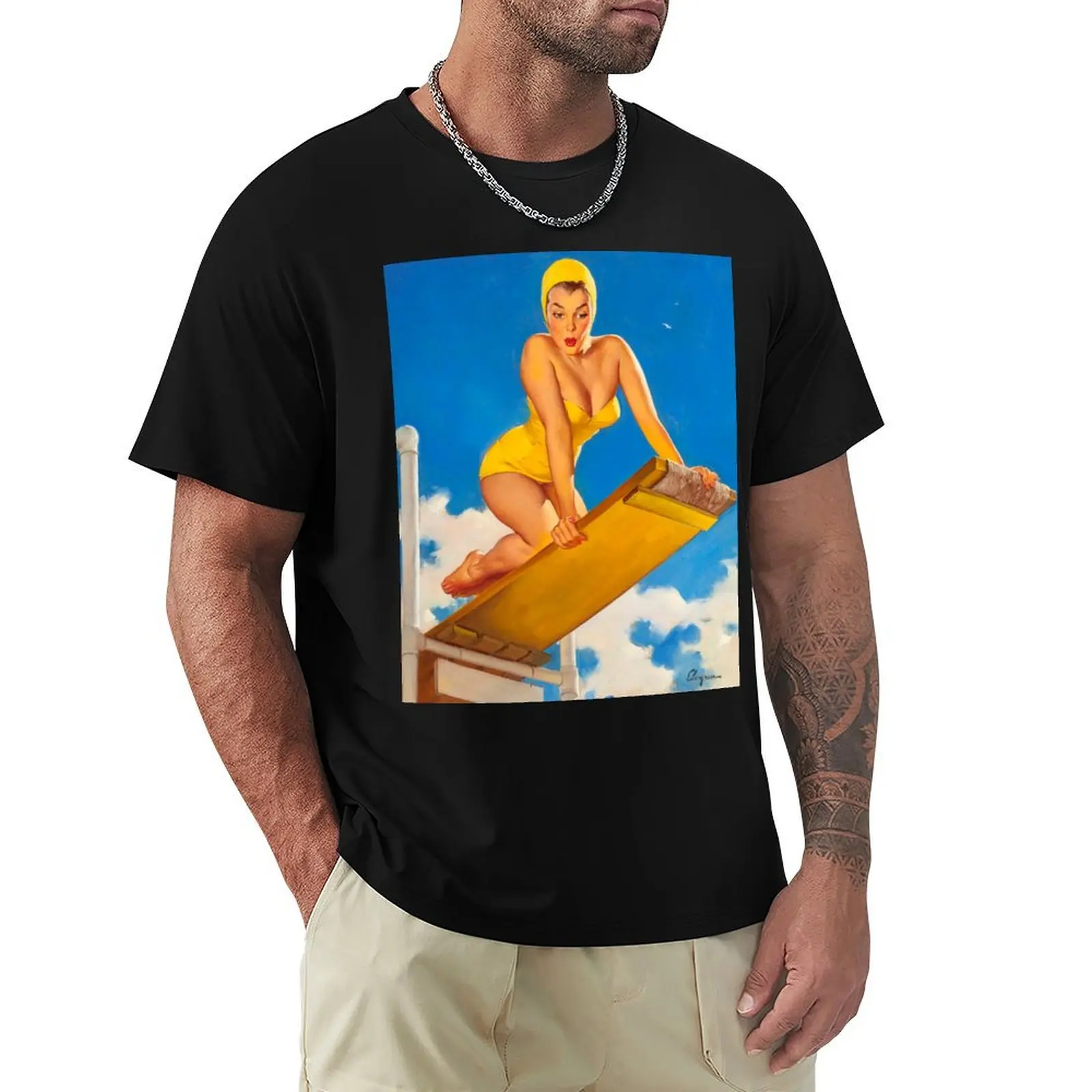 Pin-Up Girl - Elvgren - Vintage T-Shirt t shirt man cotton T-Shirt