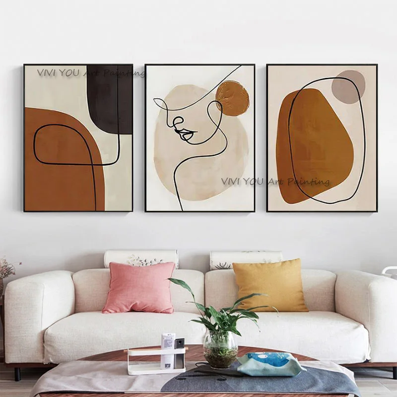 Handpainted  Textured Simple Style Abstract Oil Painting Art Decoration Handmade Picture Home Decor Made In China