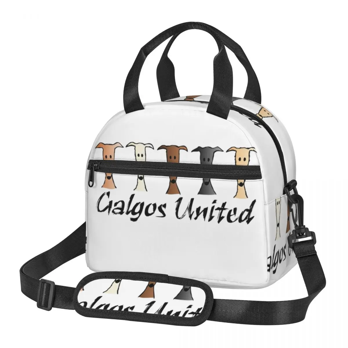 Galgos United Greyhound Insulated Lunch Bag for School Bento Storage Food Boxes Portable Cooler Thermal Lunch Box Tote