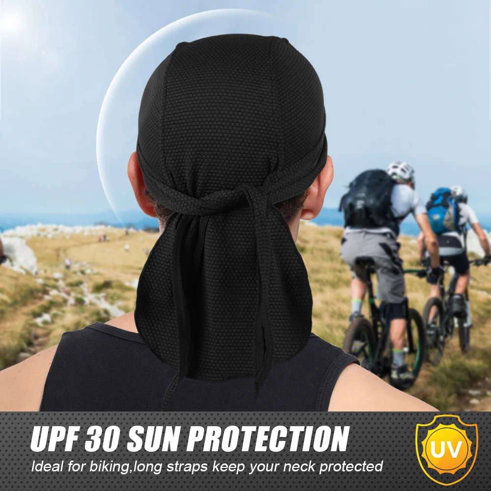 Quick-drying Bandana Doo Rags Caps Summer Breathable Cycling Sport Running Helmet Liner Beanies Durags Pirate Hat Head Wrap Men