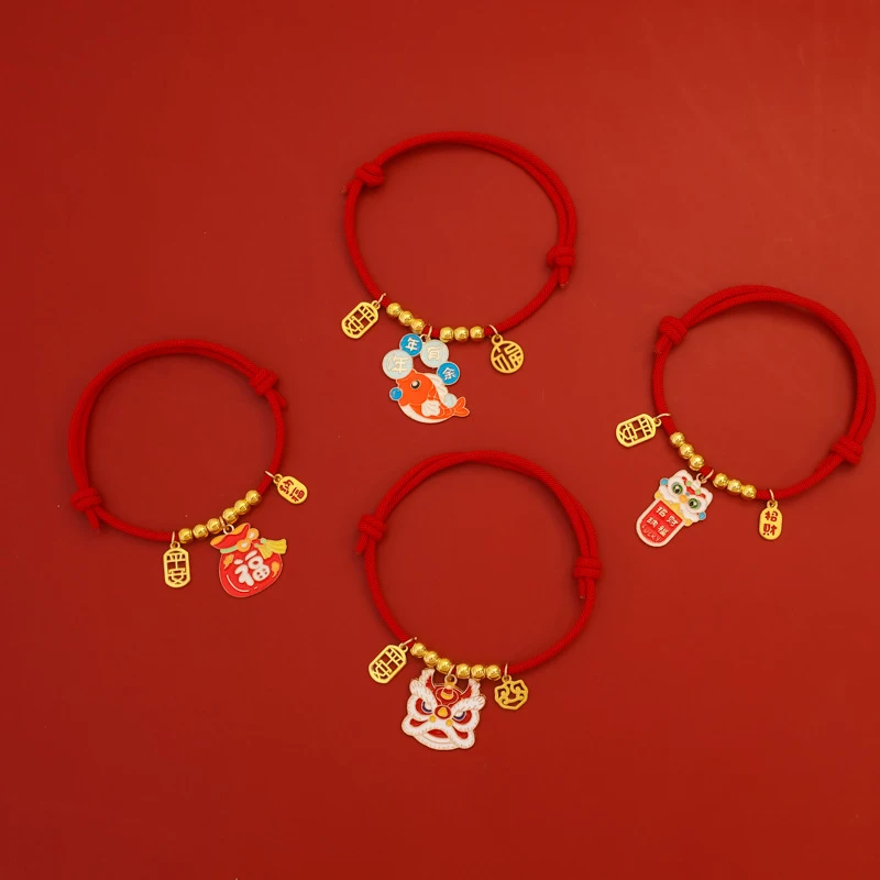 Spring Festival Pet Collar Fashionable Pet New Year Adjustable Necklace Chinese Traditional Lucky Red Rope Collar Pet Supplies