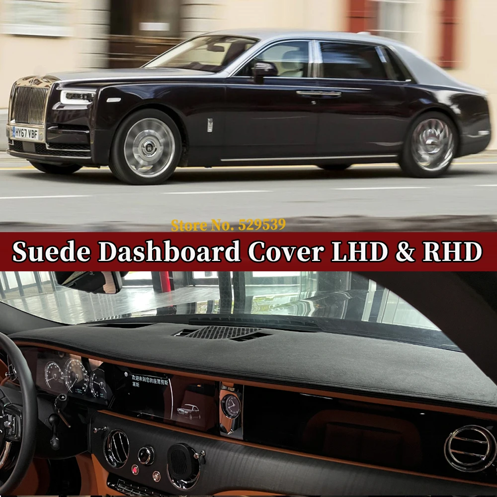 

Car Suede Dashmat Automobile Dashboard Cover Dash Mat Anti-UV Accessories For Rolls-Royce Ghost Phantom 2021 2022 2023