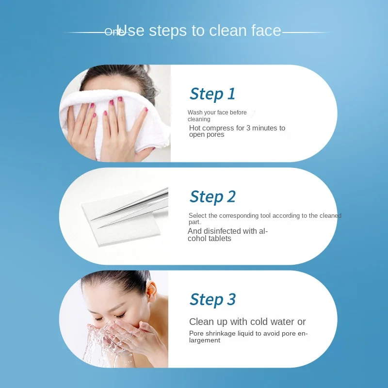 Roestvrij staal Acne Clip Mobiele Clip Acne Naald Mee-eter Naald Professionele Mee-eter Acne Naald Schoonheid Make-up Tool Pak